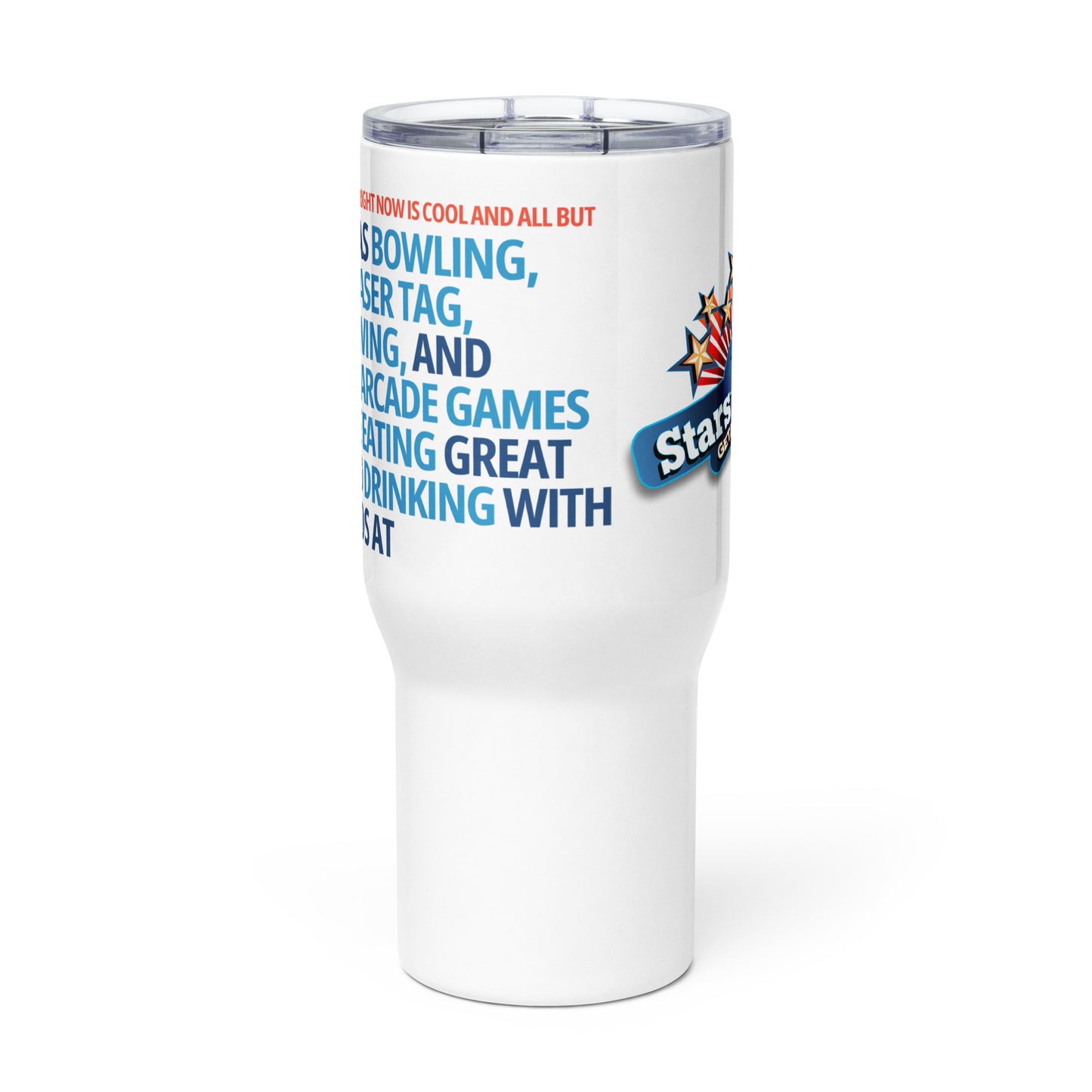 STARS AND STRIKES TRAVEL MUG