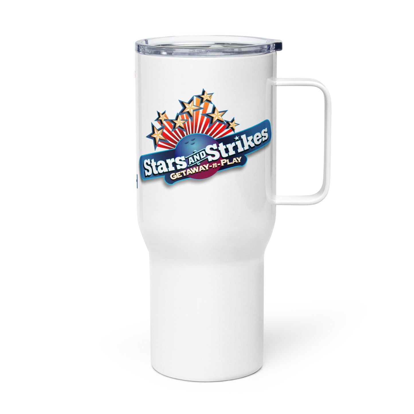 STARS AND STRIKES TRAVEL MUG